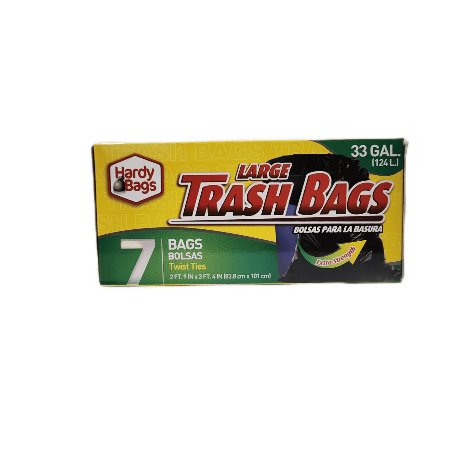 HARDY TRASH BAGS 33 GAL 7CT/24PK (SKU#12824)