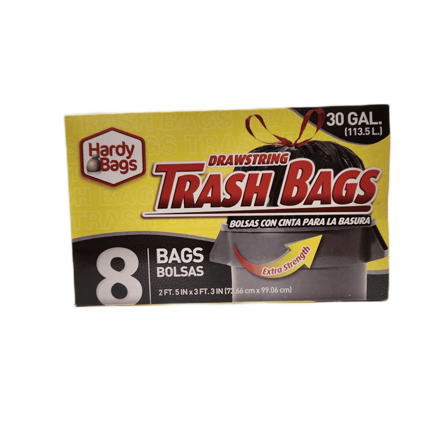 HARDY TRASH BAGS 30 GAL 8CT/24PK (SKU#12826)