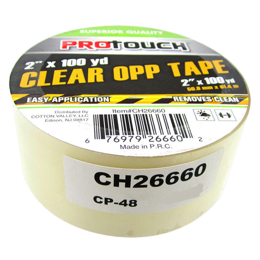 PRO TOUCH 2" X 100 YD CLEAR OPP TAPE 48PK