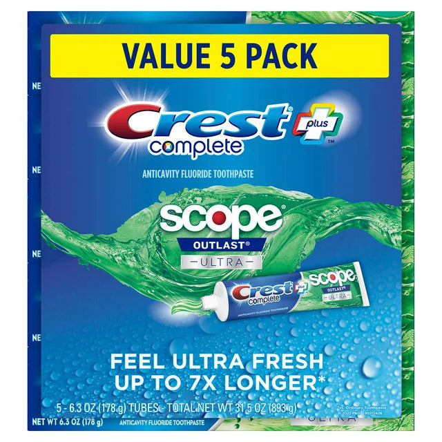 CREST TOOTHPASTE SCOPE OUTLAST 10/5PK 6.3oz (SKU#)