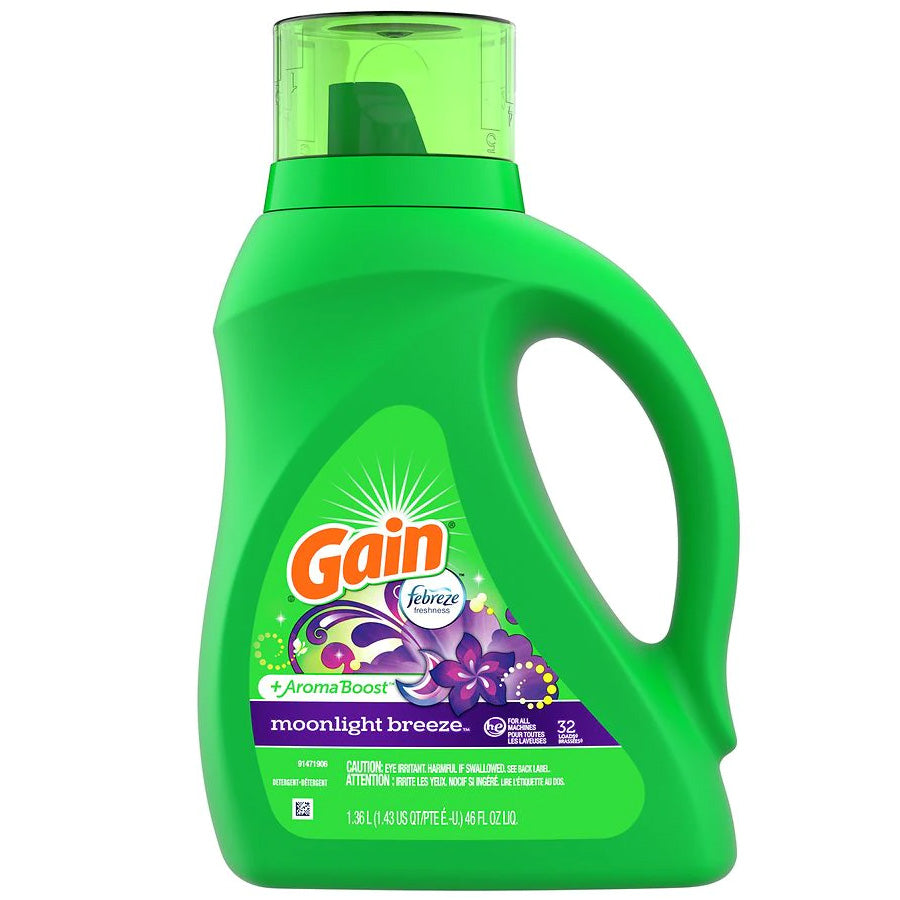 GAIN LIQUID DETERGENT MOONLIGHT BREEZE 6/46oz (SKU#11383)