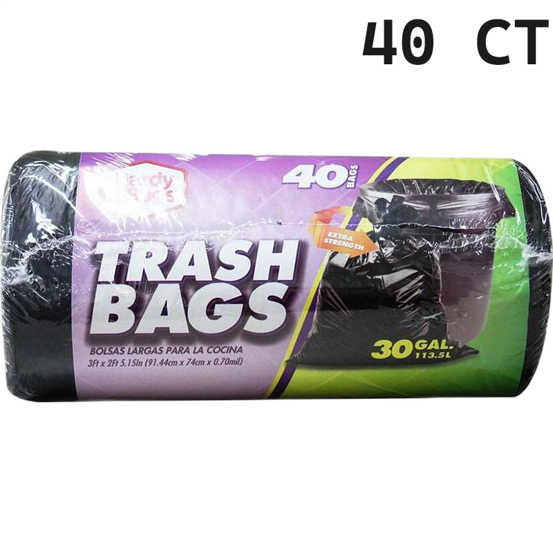 HARDY TRASH BAGS 30GL ROLL 40CT/12PK	(SKU#12322)