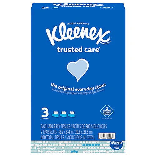 KLEENEX FACIAL TISSUE 200CT 3PK/8CS (SKU#11533)