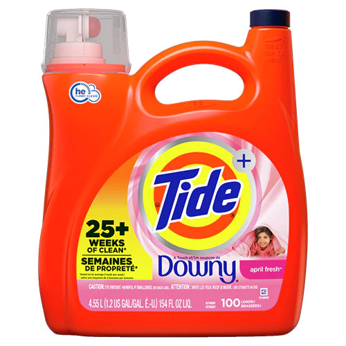 TIDE LIQUID DETERGENT DOWNY APRIL FRESH 4/154oz (SKU#11362)