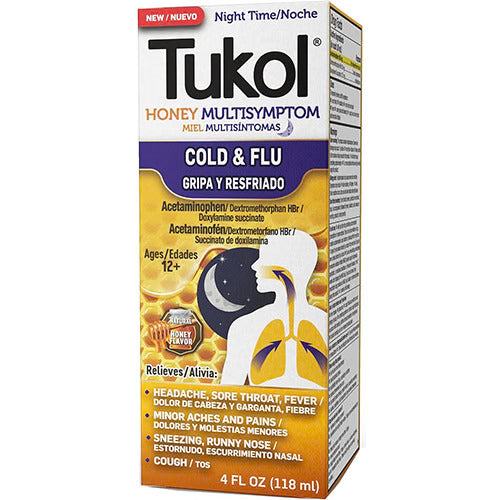 Tukol Cold & Flu Honey Multisymptom Night Time 4 oz