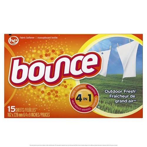 BOUNCE DRYER SHEETS OUTDOOR FRESH 15/15CT (SKU#11930)