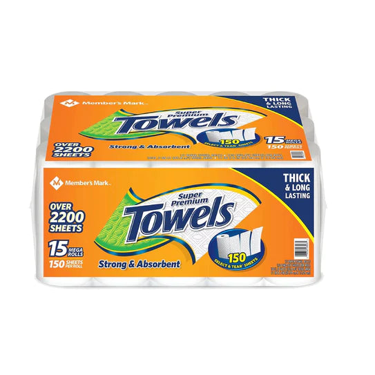 MM PAPER TOWELS 150 SHEETS 15PK (SKU#11624)